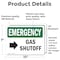 Signmission Gas Shutoff (Right Arrow) With Symbol, 10 in W x Rectangle, Vinyl Decal OS-2PACK-EM-D-710-L-10389 - alternate 5